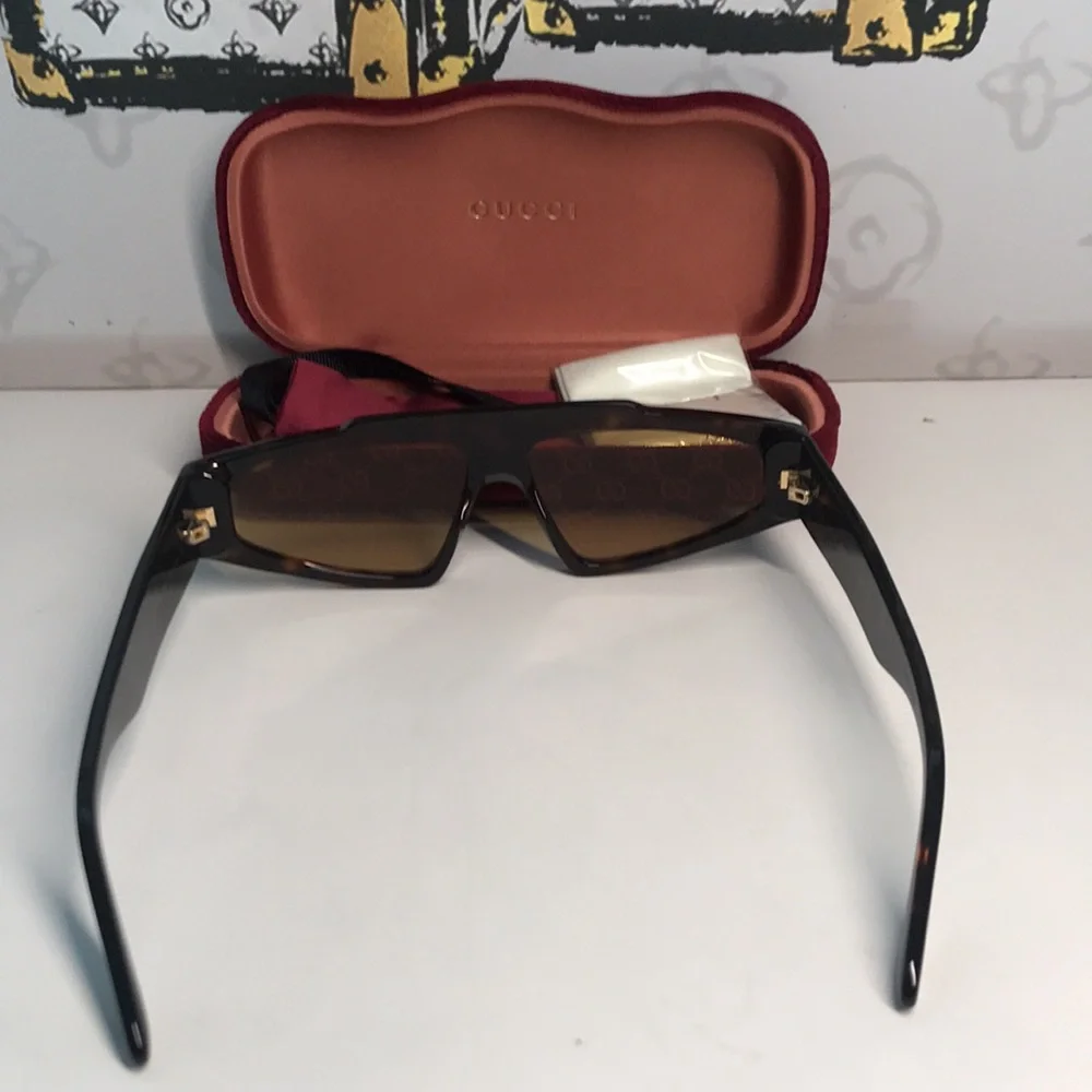 New Authentic Gucci Tortoise Shell Sunglasses GG1591s 002